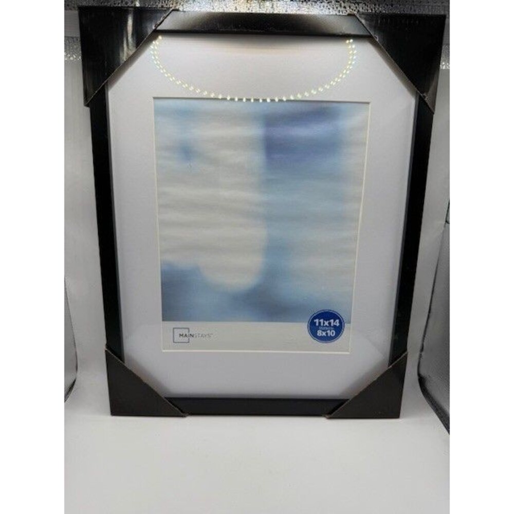Mainstays Black Picture Frame 11x14 Matted 8x10 Wall Photo Frame Modern Decor